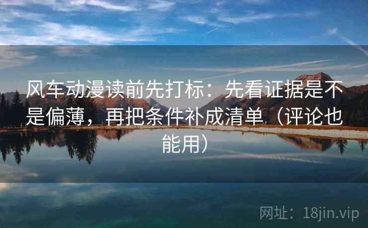 风车动漫读前先打标：先看证据是不是偏薄，再把条件补成清单（评论也能用）