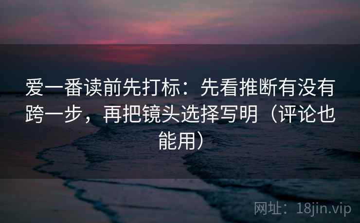 爱一番读前先打标：先看推断有没有跨一步，再把镜头选择写明（评论也能用）